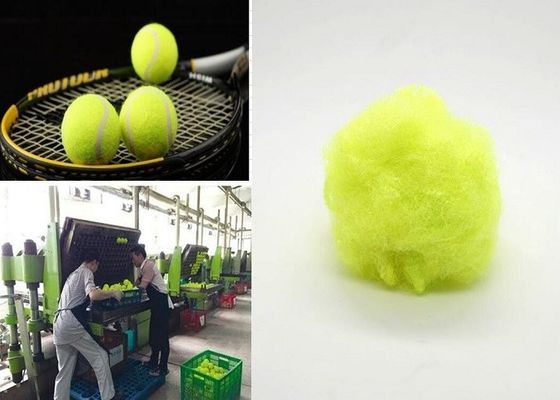 テニス・ボールの布のための9d X 64mmの三角形ポリエステル ステープル ファイバの光沢がある緑