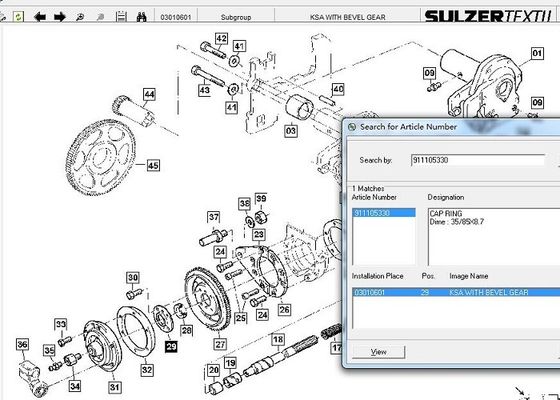 帽子リング部品番号911105330のSulzerの織機の予備品PS TW11