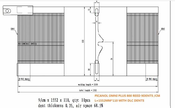 AIRJETは800リードとPICANOL OMNIのために葦でふく