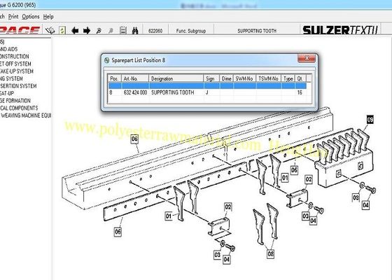 632424000のSulzerのレイピアの織物の機械類の予備品G6100 G6200 G6300 F2001