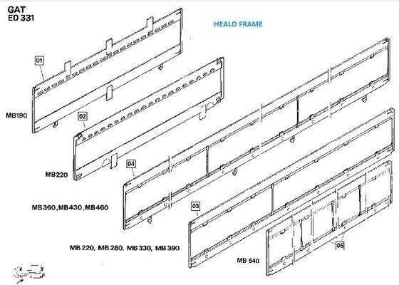 織物の織機ISO14001のための調節装置のヘルド フレームの予備品