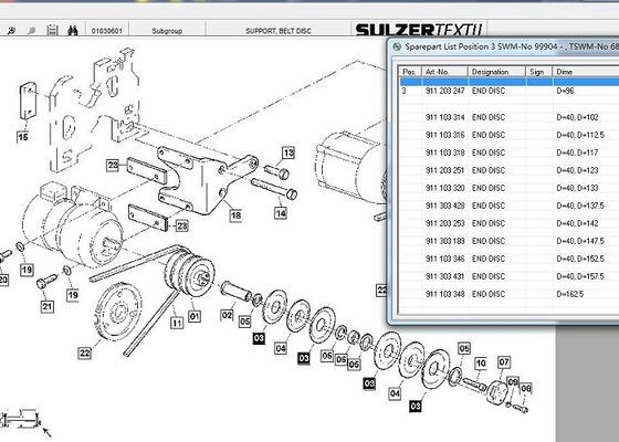 端ディスク ベルト ディスクSulzerの編む機械部品ISO9001